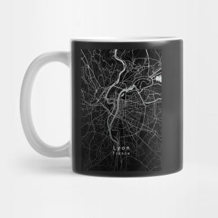 Lyon France City Map dark Mug